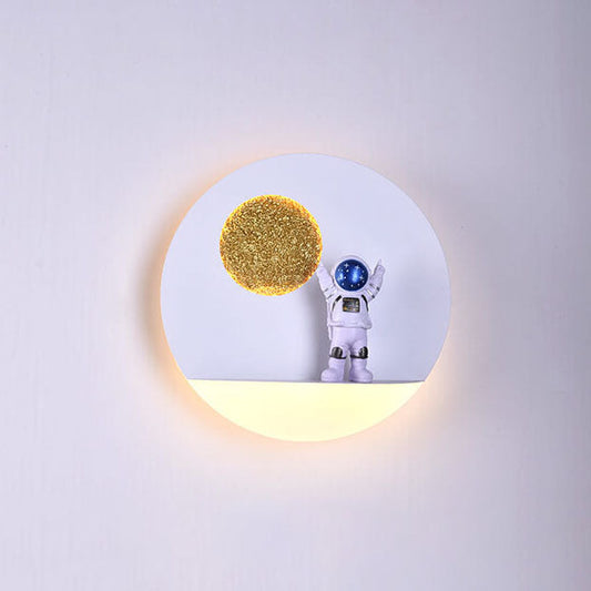 Vivolux | Zeitgenössische kreative Eisenharz runde Astronaut LED Wandleuchte Lampe für Schlafzimmer