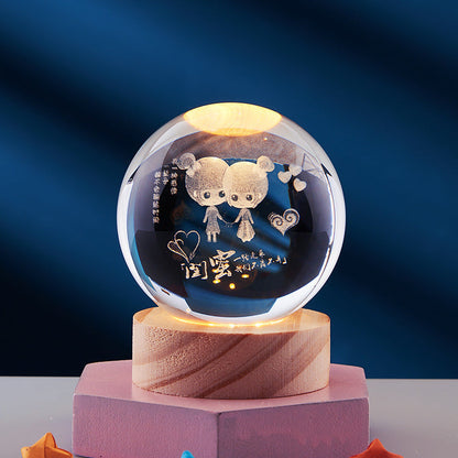 3D Kristallkugel Nachtlampe