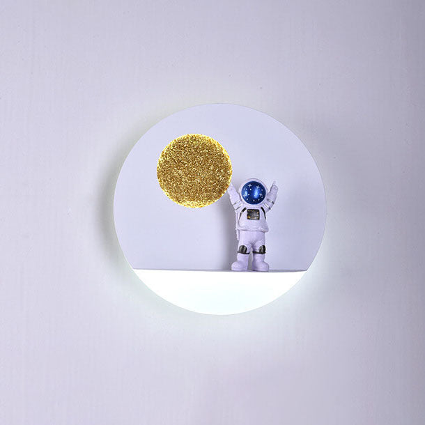 Vivolux | Zeitgenössische kreative Eisenharz runde Astronaut LED Wandleuchte Lampe für Schlafzimmer