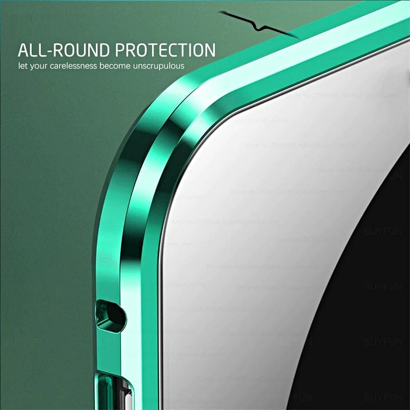 Magnetisches gehärtetes Glas doppelseitige Handyhülle für Samsung