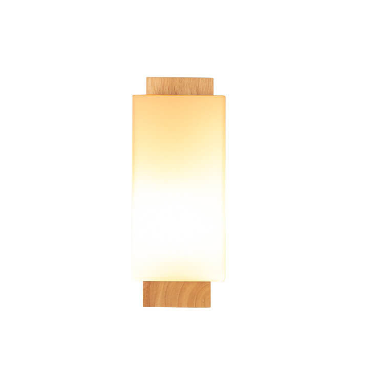 Vivolux | Moderner minimalistischer Massivholz Quadrat Glas Säulen 1-Lampe Wand sconces Leuchte