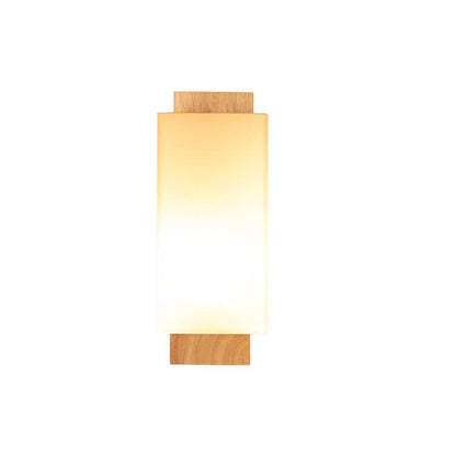 Vivolux | Moderner minimalistischer Massivholz Quadrat Glas Säulen 1-Lampe Wand sconces Leuchte