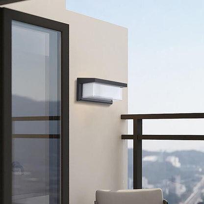 Vivolux | Modern Minimalist Solar Rechteck PC LED Außen Wandleuchte Lampe Für Außenpatio