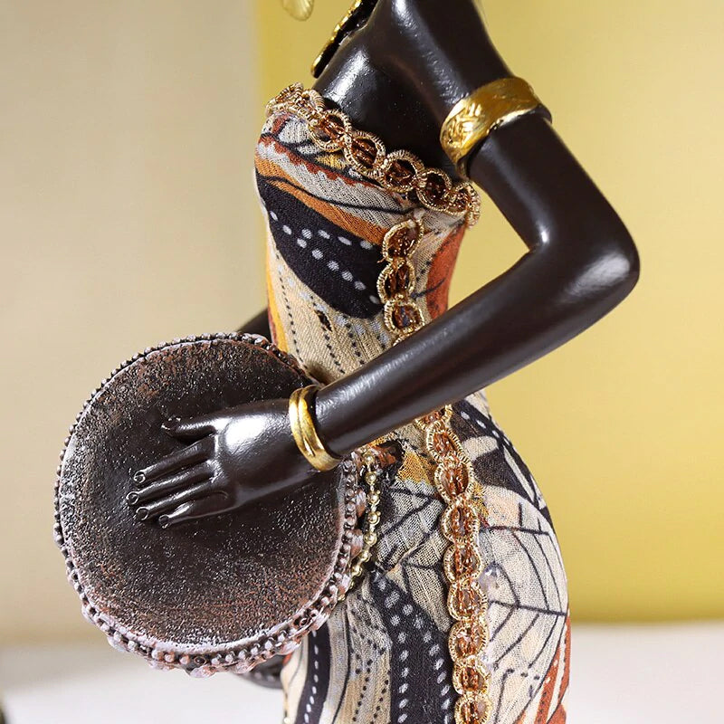 Vivolux | Afrikanische weibliche Musiker-Skulptur