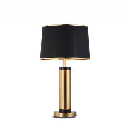 Vivolux | Moderne Übergangs-Zylinder-Eisen-Stoff 1-Lampe Tischlampe für das Wohnzimmer