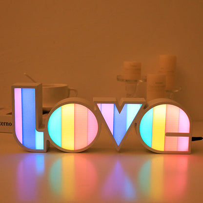Vivolux | Moderne Art Deco wasserdichte PS LOVE Buchstaben LED Tischlampe für das Schlafzimmer