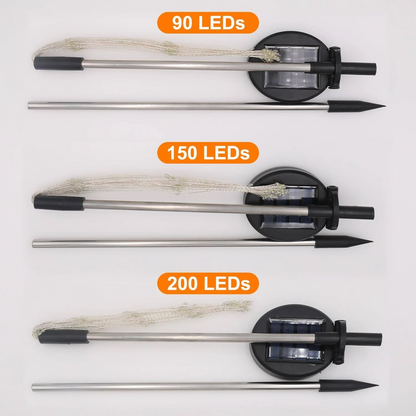 Vivolux | 4 Stück Solar Feuerwerk Gartenlampen - Wetterfeste LED Dekorationsbeleuchtung, Solarenergie für Garten und Patio