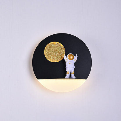 Vivolux | Zeitgenössische kreative Eisenharz runde Astronaut LED Wandleuchte Lampe für Schlafzimmer