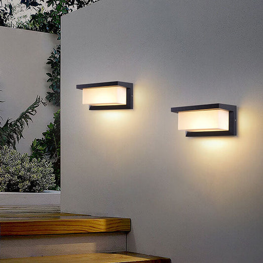 Vivolux | Modern Minimalist Solar Rechteck PC LED Außen Wandleuchte Lampe Für Außenpatio