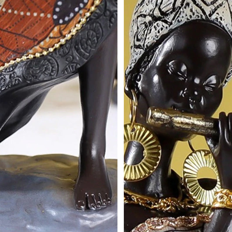 Vivolux | Afrikanische weibliche Musiker-Skulptur