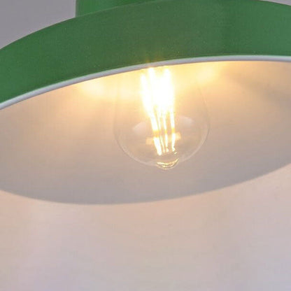 Vivolux | RetroDome Industrielle Vintage Pendelleuchte | Grünes Eisen-Kuppeldesign | Einzellicht | Rustikale Deckenbeleuchtung