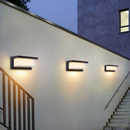 Vivolux | Modern Minimalist Solar Rechteck PC LED Außen Wandleuchte Lampe Für Außenpatio