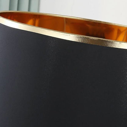 Vivolux | Moderne Übergangs-Zylinder-Eisen-Stoff 1-Lampe Tischlampe für das Wohnzimmer