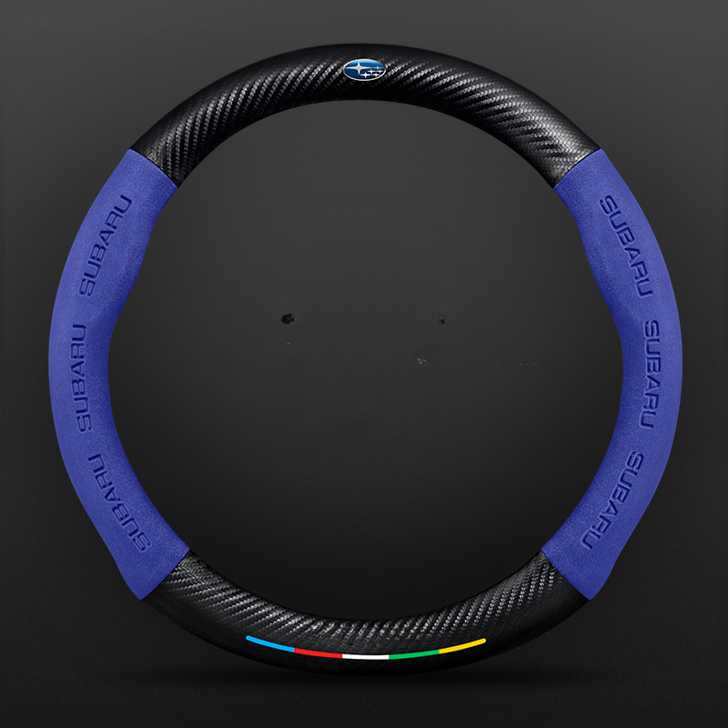 Anti-Rutsch 3D Prägung Kohlefaser Leder Auto Lenkradbezug Universelle Passform