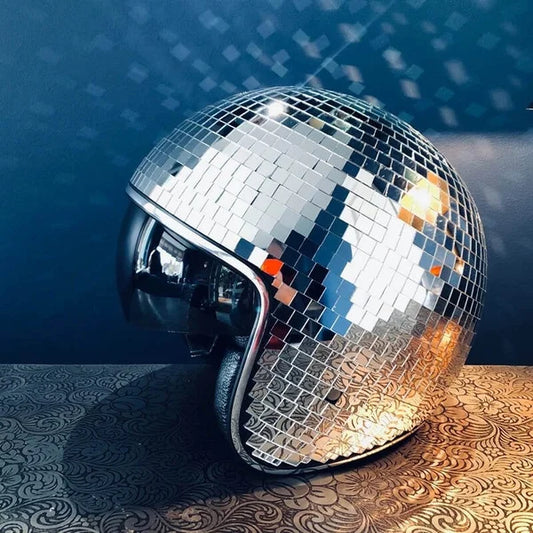 Disco-Kugel-Helm mit einziehbarem Visier