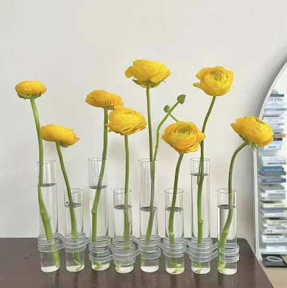 Vivolux | Flexibler Blumenvasen mit Scharnieren | Moderne Glasrohrvase