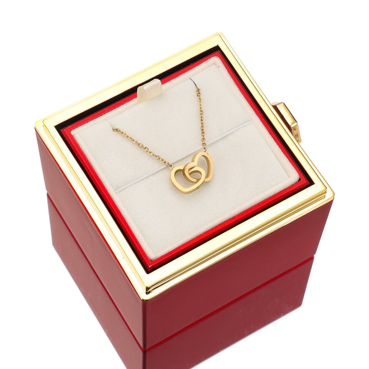 Vivolux | [Ideales Geschenk] Ewige Rosenbox - Mit gravierter Halskette & künstlicher Rose