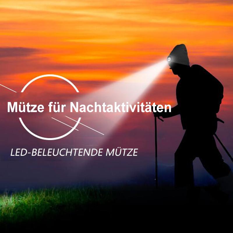 Vivolux | Abziehbar LED Stirnlampe Beanie Mütze