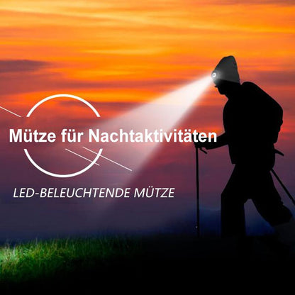Vivolux | Abziehbar LED Stirnlampe Beanie Mütze
