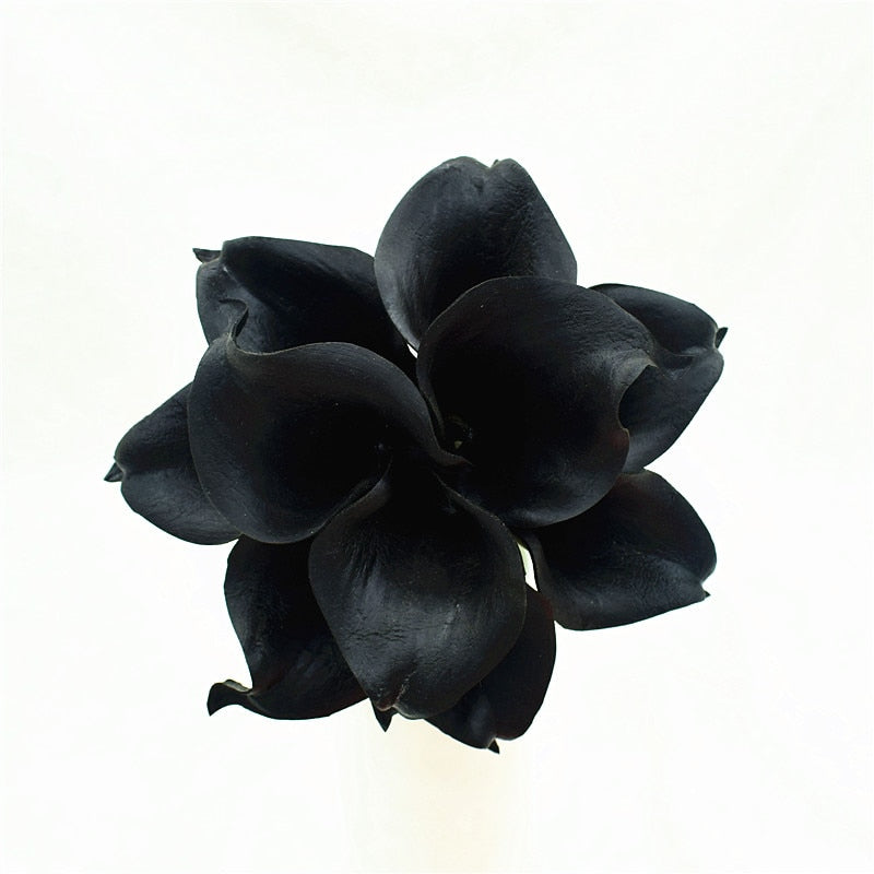Vivolux | 10 marineblaue Calla-Lilien PU Real Touch Blumen Hochzeitsdekoration Sträuße Tischdekoration Kunstblumen Wohnkultur