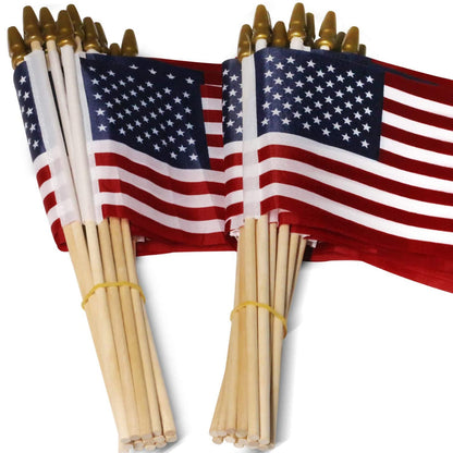 Vivolux | 100-Pack: USA 4x6 in Holzstabflagge