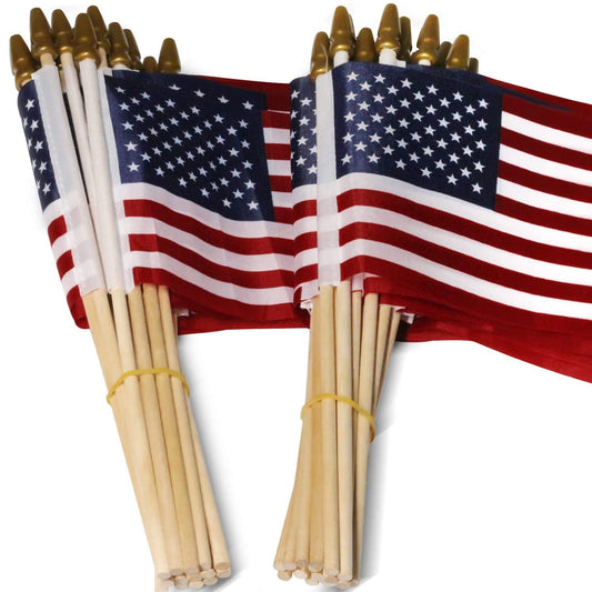 Vivolux | 100-Pack: USA 4x6 in Holzstabflagge