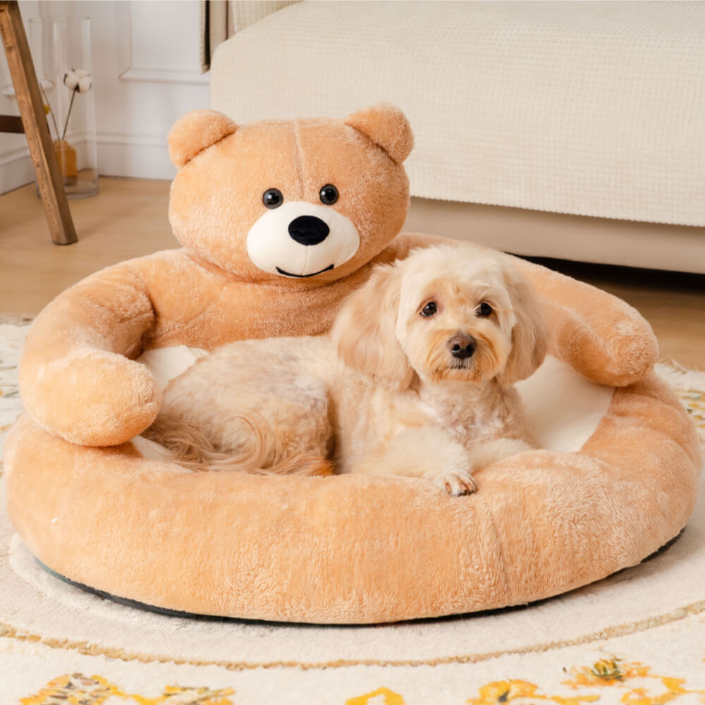 Vivolux | Süßes abnehmbares Kuschelbär-Katzenbett