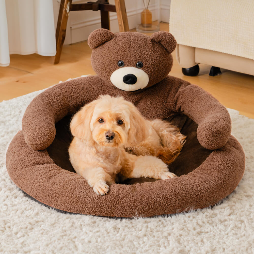 Vivolux | Süßes abnehmbares Kuschelbär-Katzenbett
