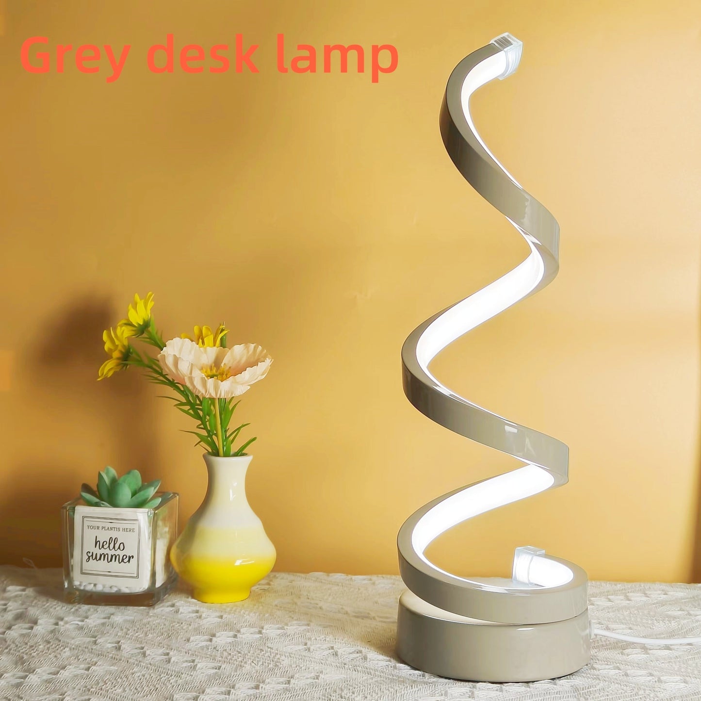 Vivolux | Moderne Spiral Tischlampe – Kreative LED Schreibtischlampe mit sanftem warmem Licht, perfekt für Schlafzimmer, Wohnzimmer und Studien Dekor
