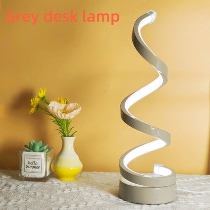 Vivolux | Moderne Spiral Tischlampe – Kreative LED Schreibtischlampe mit sanftem warmem Licht, perfekt für Schlafzimmer, Wohnzimmer und Studien Dekor