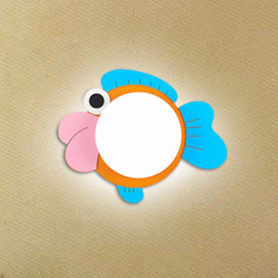 Vivolux | Cartoon Fish Wandlamp Hout en Acryl LED Wandlamp voor Jongens Meisjes Slaapkamer