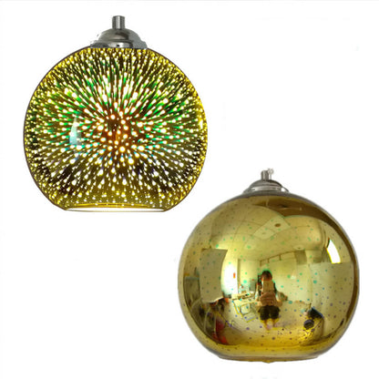 Vivolux | Moderne kreative 3D bunte Feuerwerk Glas 1-Licht Kuppel Pendelleuchte