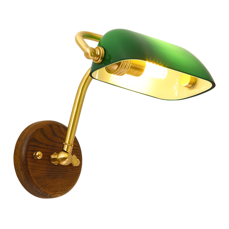 Vivolux | Glänzende Glas Rechteck Wandbeleuchtungsanlage Vintage Einzelne Glühbirne Wohnzimmer Wandlampe in Grün/Hellgrün