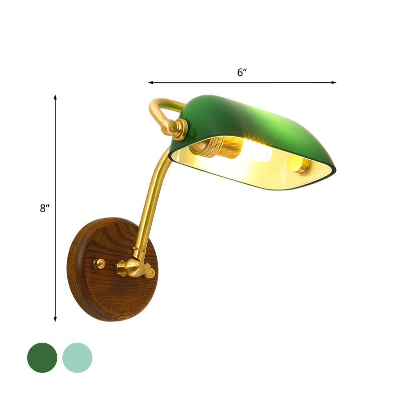 Vivolux | Glänzende Glas Rechteck Wandbeleuchtungsanlage Vintage Einzelne Glühbirne Wohnzimmer Wandlampe in Grün/Hellgrün