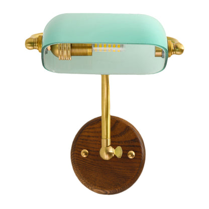 Vivolux | Glänzende Glas Rechteck Wandbeleuchtungsanlage Vintage Einzelne Glühbirne Wohnzimmer Wandlampe in Grün/Hellgrün