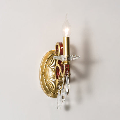 Vivolux | 1 Glühlampe Wandleuchte Traditionelle Goldene Kegelförmige Wohnzimmer Wandlampe mit/ohne Stoffschirm