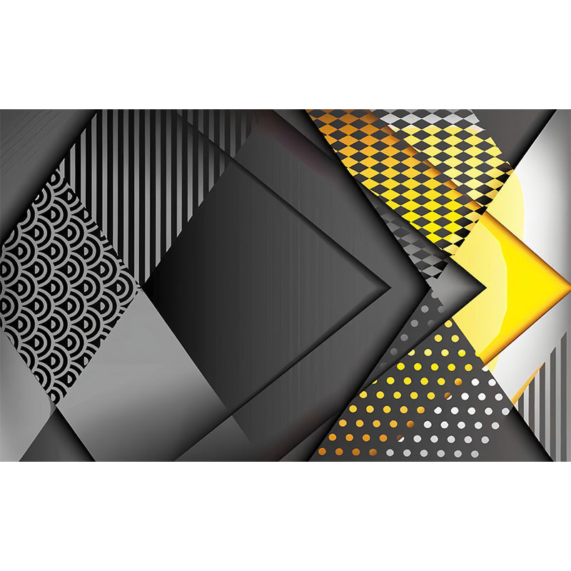 Vivolux | Kleurblok Muurmuur Decal voor Vergaderruimte Decoratie, Grijs en Geel, Gepersonaliseerde Grootte Beschikbaar