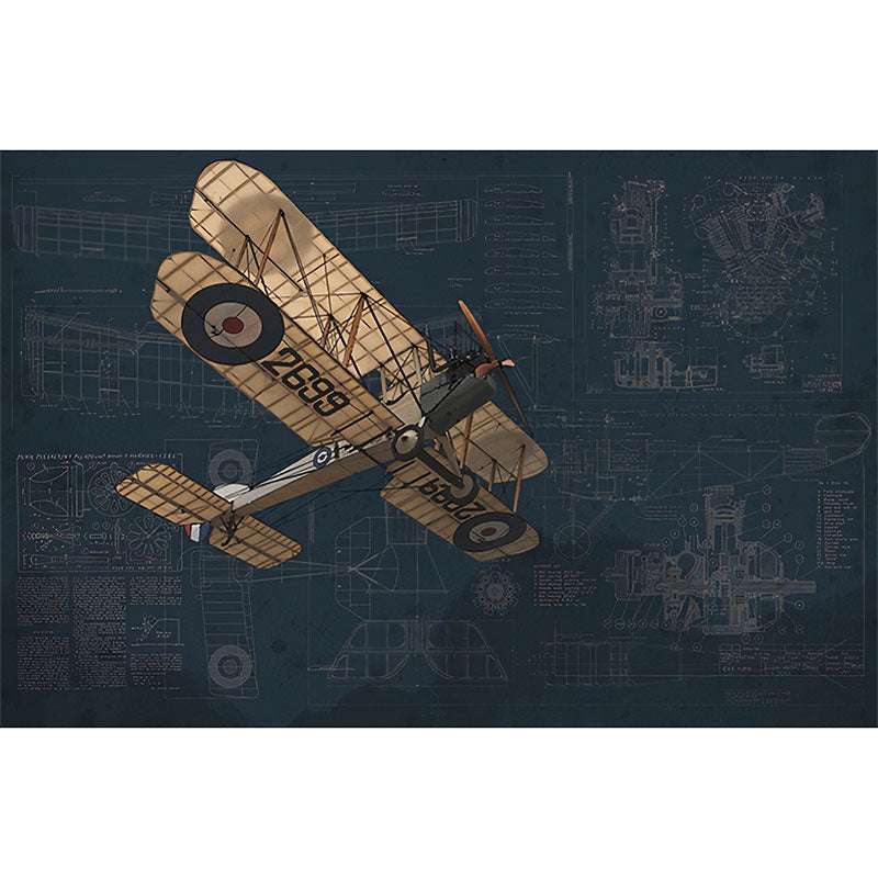 Vivolux | Alter Flugzeug Wandmural Aufkleber für das Kinderzimmer, Neutrale Farbe, Anpassbare Größe verfügbar