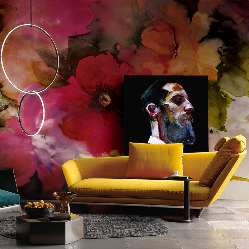 Vivolux | Natuurlijke kleur Bloeiende bloemen wandbeschildering Vochtbestendige wandkunst voor gastenverblijf decor