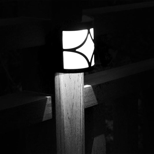 Vivolux | Retro Semi-Zylinder Flush Wand Sconce Kunststoff Innenhof RGB LED Wandmontage Leuchte mit Rhombus/Rechteck/Gitterkäfig in Schwarz