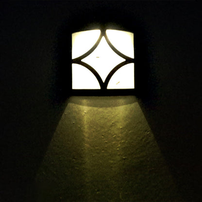 Vivolux | Retro Semi-Zylinder Flush Wand Sconce Kunststoff Innenhof RGB LED Wandmontage Leuchte mit Rhombus/Rechteck/Gitterkäfig in Schwarz
