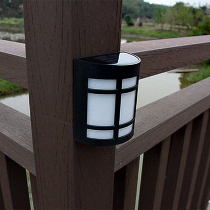 Vivolux | Retro Semi-Zylinder Flush Wand Sconce Kunststoff Innenhof RGB LED Wandmontage Leuchte mit Rhombus/Rechteck/Gitterkäfig in Schwarz