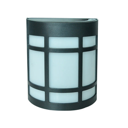 Vivolux | Retro Semi-Zylinder Flush Wand Sconce Kunststoff Innenhof RGB LED Wandmontage Leuchte mit Rhombus/Rechteck/Gitterkäfig in Schwarz