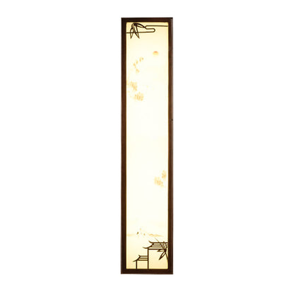 Vivolux | Acryl Rechteck Wandlicht Flush Mount Aziatisch Bruin LED Wandlamp Sconces met Bamboe en Huispatroon