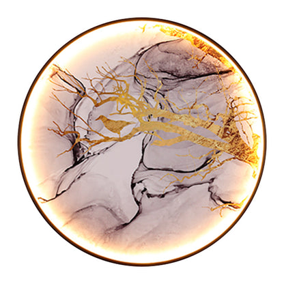 Vivolux | Asiatische Blumen/Vogel Stoff Wandbeleuchtung LED Wandlicht Armatur in Schwarz für das Wohnzimmer