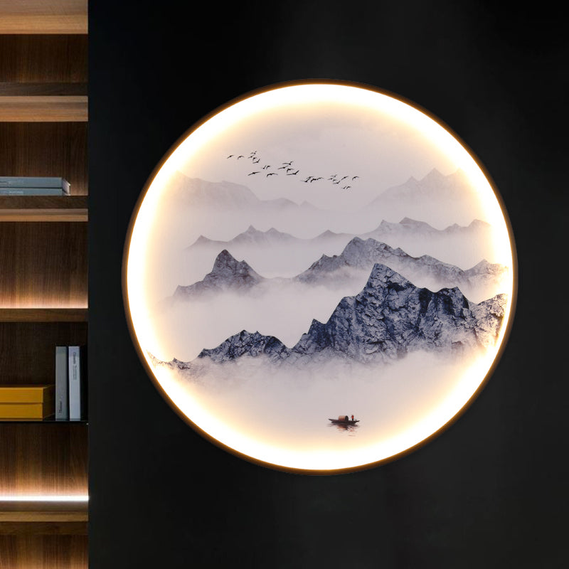 Vivolux | Blauwe Foggy Mountain Wandbehang Licht Azië Aluminium LED Wandverlichting voor Woonkamer Decoratie