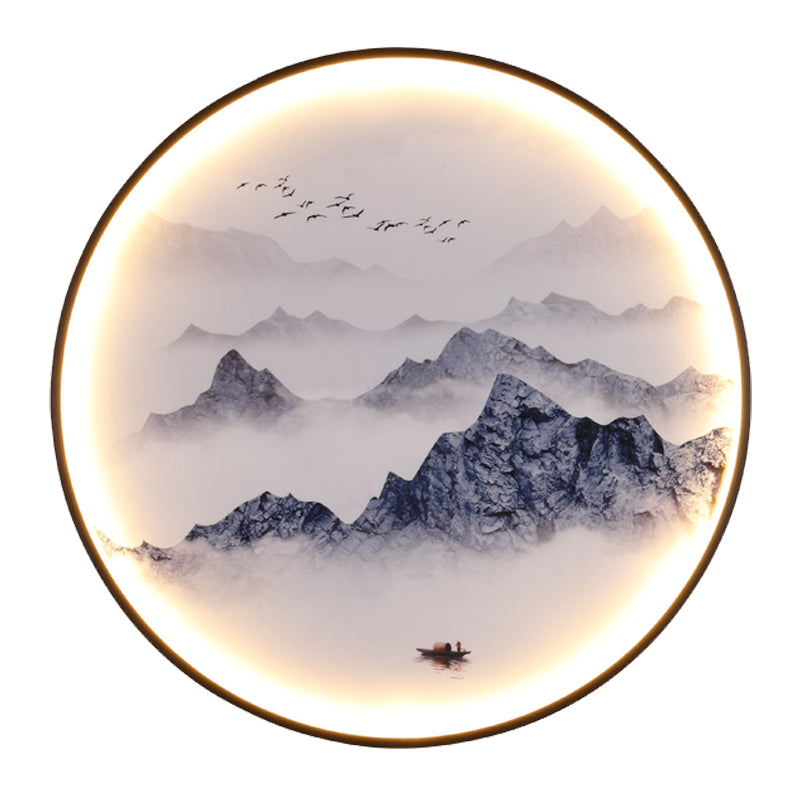 Vivolux | Blauwe Foggy Mountain Wandbehang Licht Azië Aluminium LED Wandverlichting voor Woonkamer Decoratie