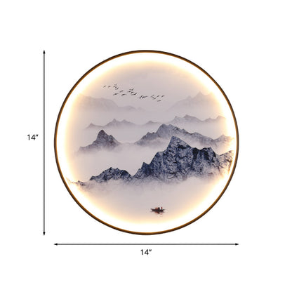 Vivolux | Blauwe Foggy Mountain Wandbehang Licht Azië Aluminium LED Wandverlichting voor Woonkamer Decoratie