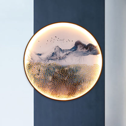 Vivolux | Blauwe Foggy Mountain Wandbehang Licht Azië Aluminium LED Wandverlichting voor Woonkamer Decoratie