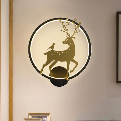 Vivolux | Sika Deer/Elephant Aluminium Wandlamp Modernistisch Zwart-Goud LED Wandmontage Licht voor Salon
